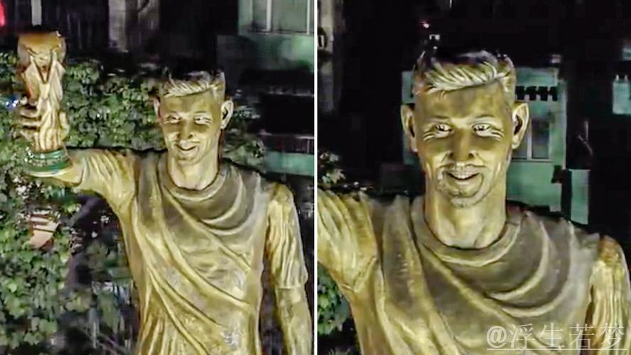 梅西开启印度之旅,加尔各答矗立21米捧杯雕像 梅西开启印度之旅,加尔各答矗立21米捧杯雕像